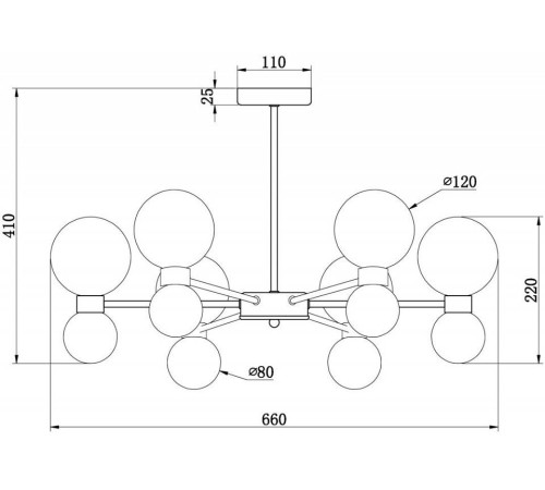Люстра на штанге Freya Bony FR5394CL-12BS