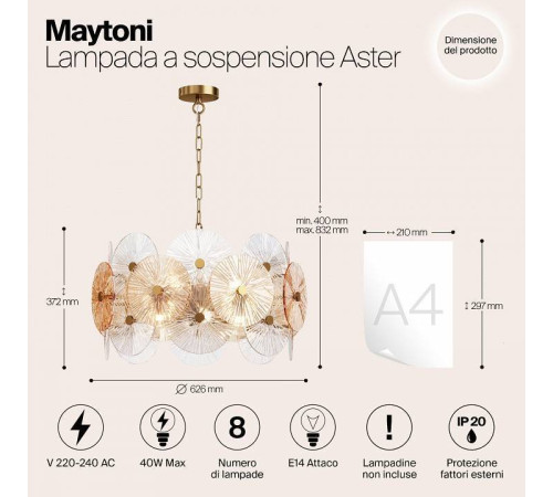 Подвесной светильник Maytoni Aster MOD007PL-08G