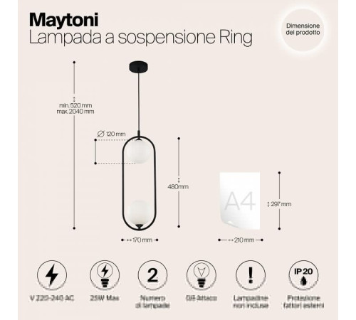 Подвесной светильник Maytoni Ring MOD013PL-02B