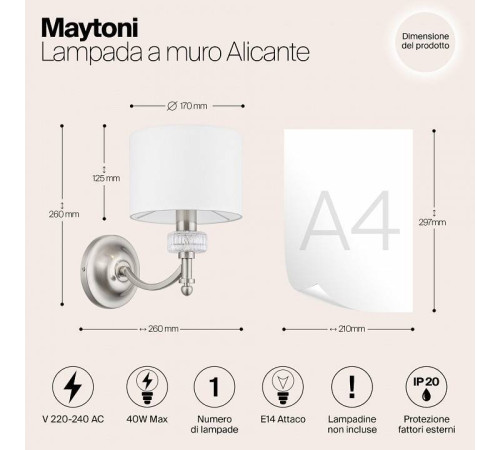 Бра Maytoni Alicante MOD014WL-01N