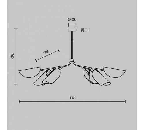 Люстра на штанге Maytoni Organic MOD225PL-06B