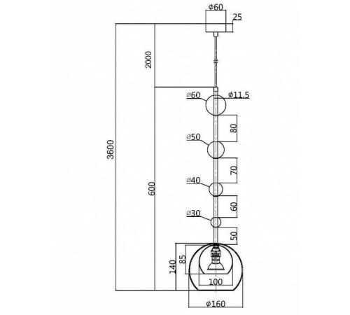 Подвесной светильник Maytoni Ros MOD227PL-01BS