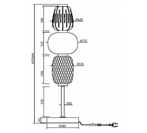 Настольная лампа декоративная Maytoni Pattern MOD267TL-L28CH3K