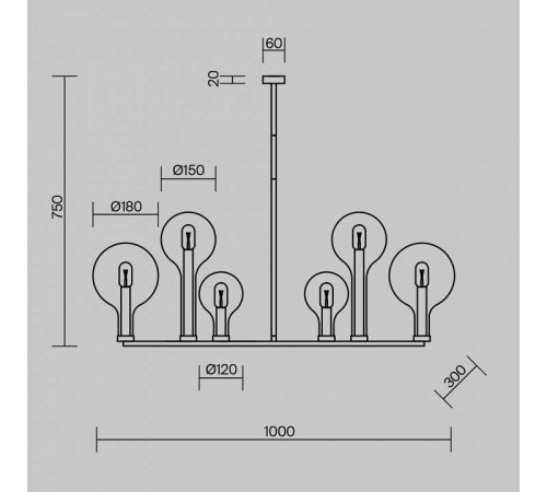 Люстра на штанге Maytoni Status 6 ламп MOD333PL-06B1