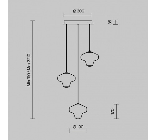 Подвесной светильник Maytoni Sirocco MOD359PL-L17BS3K