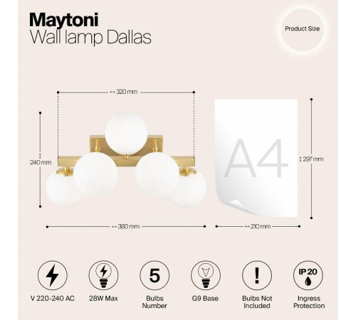 Бра Maytoni Dallas MOD547WL-05BS