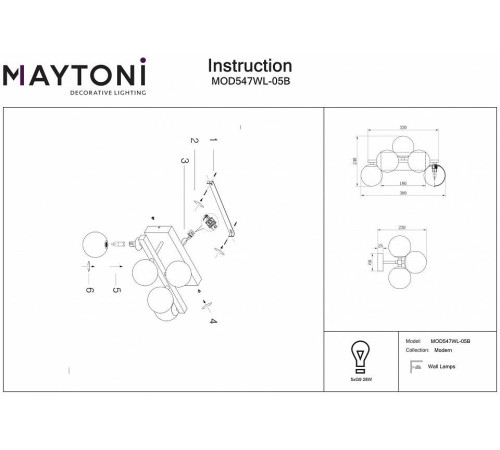 Бра Maytoni Dallas MOD547WL-05B
