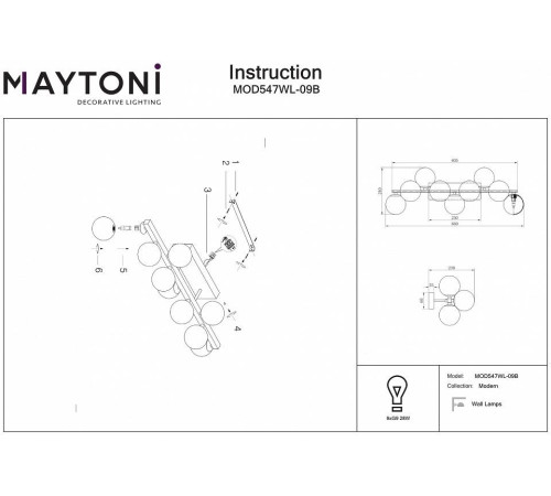 Бра Maytoni Dallas MOD547WL-09B