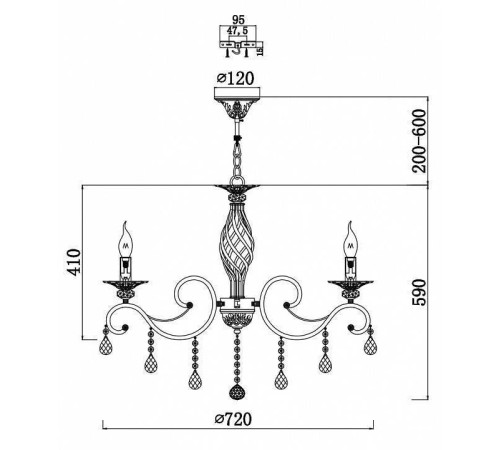 Подвесная люстра Maytoni Grace 8 ламп RC247-PL-08-R