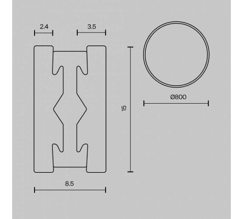 Трек накладной Maytoni Busbar trunkings Flarity TRX154-R-D800-BS