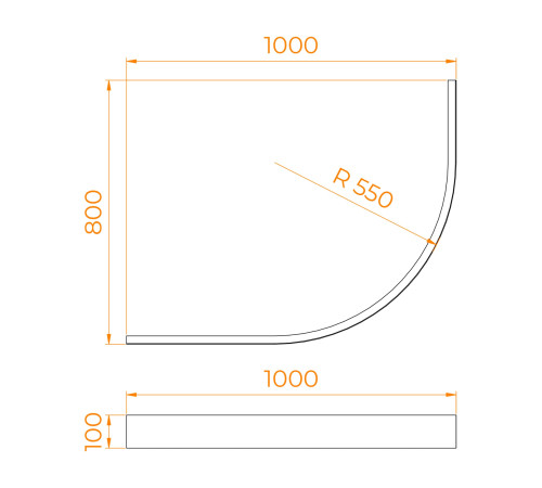 Экран для душевого поддона RGW NG-41 800x1000 мм алюминиевый 03231480-41