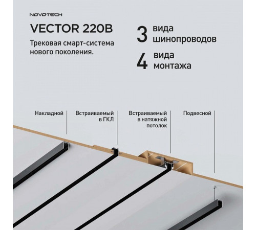 Трек встраиваемый Novotech VECTOR 220V 135305