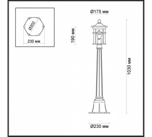 Наземный низкий светильник Odeon Light Virta 4044/1F