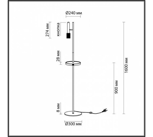 Торшер с полкой Odeon Light Mehari 4240/1F