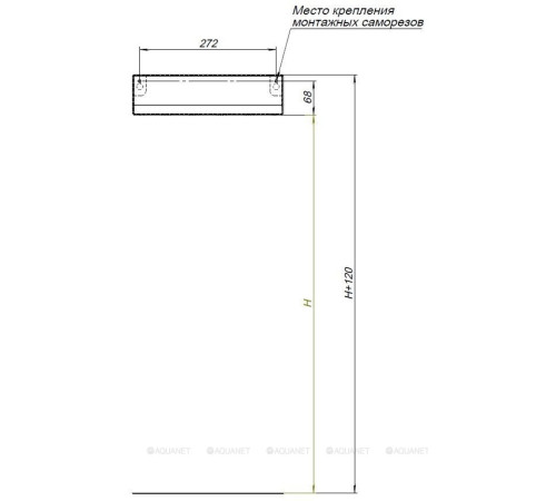 Полка Aquanet Магнум 300х80х100 мм открытая черный матовый 00302224