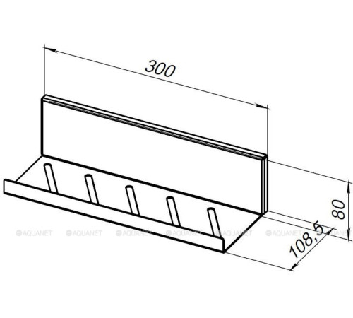 Полка Aquanet Магнум 300х80х100 мм открытая сталь браш 00334113