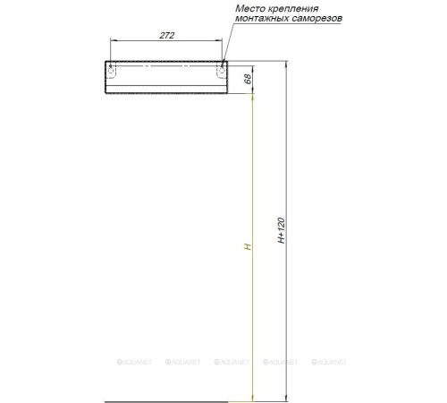 Полка Aquanet Магнум 300х80х100 мм открытая сталь браш 00334113