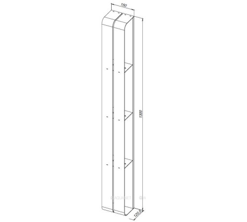 Полка Aquanet Магнум H 150х1300х112 мм вертикальная черный матовый 00326458