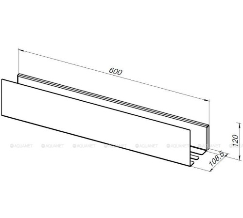 Полка Aquanet Магнум Н 600х120х100 мм черный матовый 00341532
