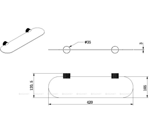 Полка для ванной Allen Brau Priority 4.0 420x120x35 мм графит брашированный 6.31C13-MG