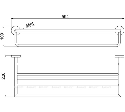 Полка для полотенец Allen Brau Priority 594 мм хром 6.31014-00