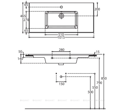 Раковина накладная Allen Brau Fantasy Flat 1015х465 мм белый 4.11027.20