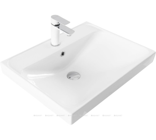 Комплект 1 Раковина керамическая накладная Aquanet Flash 605x465x195 мм 00333266