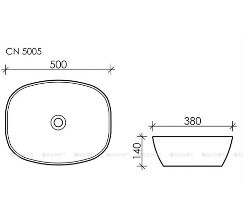 Раковина накладная Ceramica Nova ELEMENT овальная 500х380х140 мм CN5005