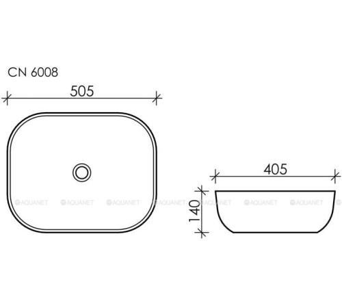 Раковина-чаша накладная Ceramica Nova Element 505х405х140 мм CN6008