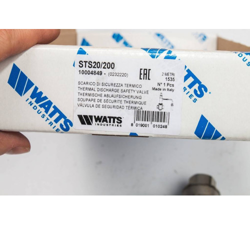Клапан защитный от перегрева для твердотопливного котла Watts STS 20/200 2 м 10004849