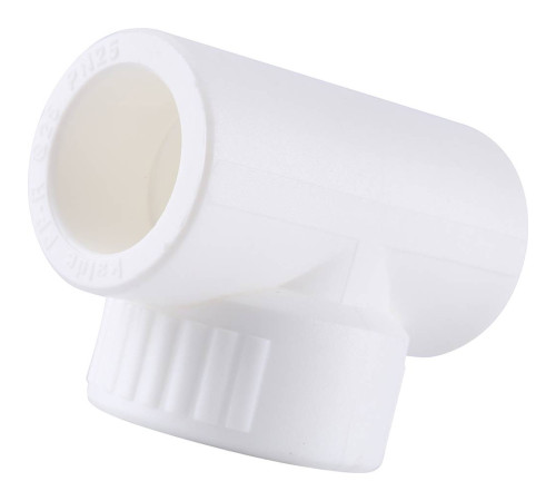 Тройник Kalde ППР с внутренней резьбой 25х3/4 белый 3222-tfo-250c25