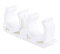 Крепление двойное Kalde 25 мм для полипропиленовых труб белое 3592-bck-252700