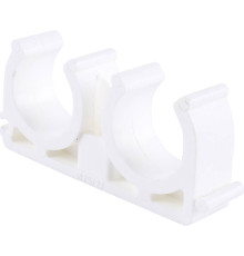 Крепление двойное Kalde 25 мм для полипропиленовых труб белое 3592-bck-252700