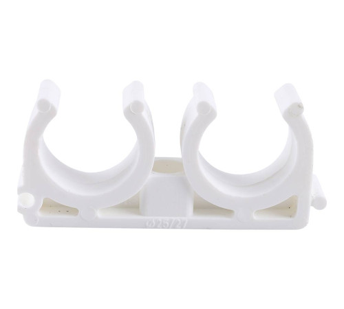 Крепление двойное Kalde 25 мм для полипропиленовых труб белое 3592-bck-252700