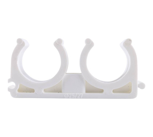 Крепление двойное Kalde 25 мм для полипропиленовых труб белое 3592-bck-252700