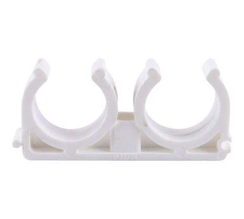 Крепление двойное Kalde 32 мм для полипропиленовых труб белое 3592-bck-323400