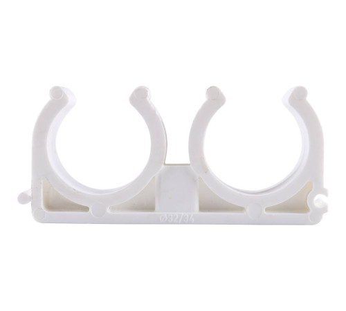 Крепление двойное Kalde 32 мм для полипропиленовых труб белое 3592-bck-323400