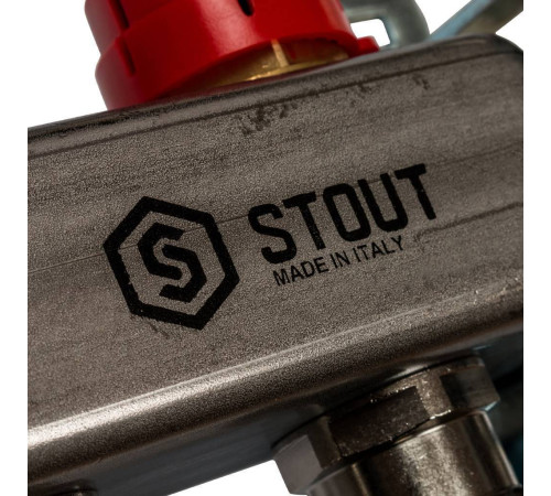Коллекторная группа из нержавеющей стали STOUT с расходомерами 7 выходов SMS 0907 000007