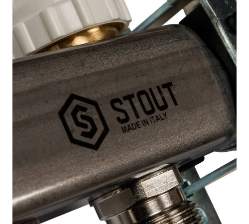Коллекторная группа из нержавеющей стали STOUT с расходомерами 8 выходов SMS 0907 000008