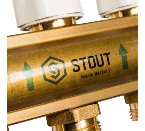 Распределительный коллектор STOUT латунный без расходомеров 11 выходов SMB 0468 000011