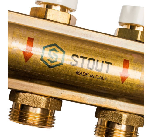 Распределительный коллектор STOUT латунный без расходомеров 12 выходов SMB 0468 000012