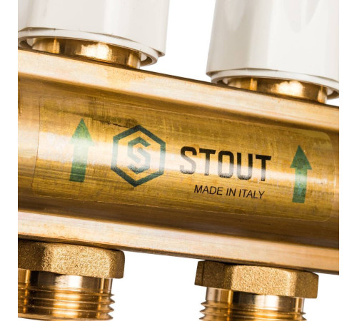 Распределительный коллектор STOUT латунный без расходомеров 12 выходов SMB 0468 000012