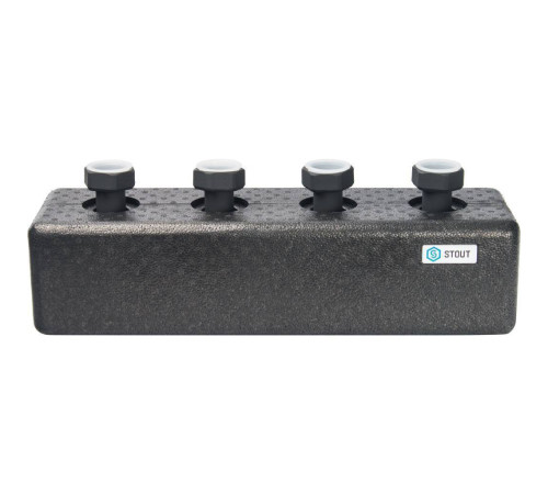 Распределительный коллектор стальной STOUT SDG-0016 2 контура в теплоизоляции DN 25 SDG-0016-004002