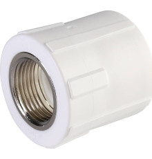Муфта комбинированная Политэк PP-R 32х3/4 ВР белая 9100003234