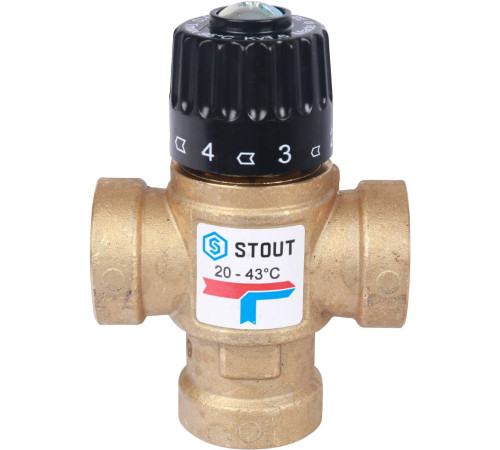 Термостатический смесительный клапан STOUT 3/4 ВР 20-43 °C Kvs 1.6 SVM-0110-164320