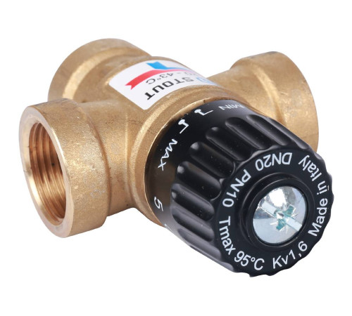 Термостатический смесительный клапан STOUT 3/4 ВР 20-43 °C Kvs 1.6 SVM-0110-164320