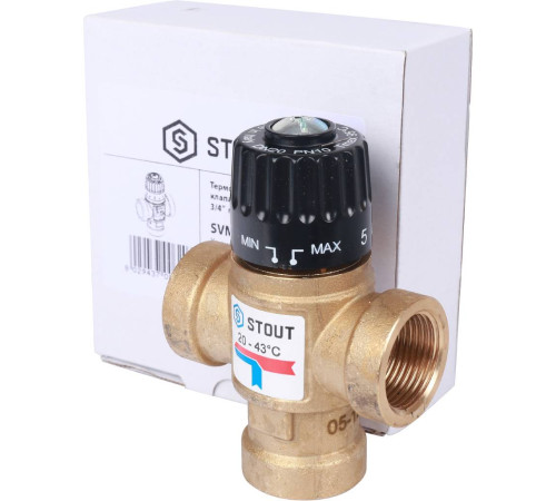 Термостатический смесительный клапан STOUT 3/4 ВР 20-43 °C Kvs 1.6 SVM-0110-164320