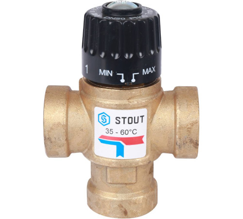 Термостатический смесительный клапан STOUT 3/4 ВР 35-60 °C Kvs 1.6 SVM-0110-166020
