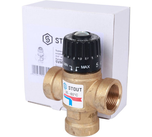 Термостатический смесительный клапан STOUT 3/4 ВР 35-60 °C Kvs 1.6 SVM-0110-166020