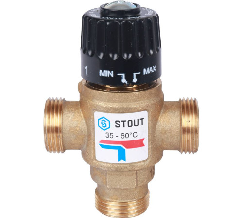 Клапан термостатический смесительный STOUT 3/4 ВР 35-60 °C Kvs 1.6 SVM-0120-166020